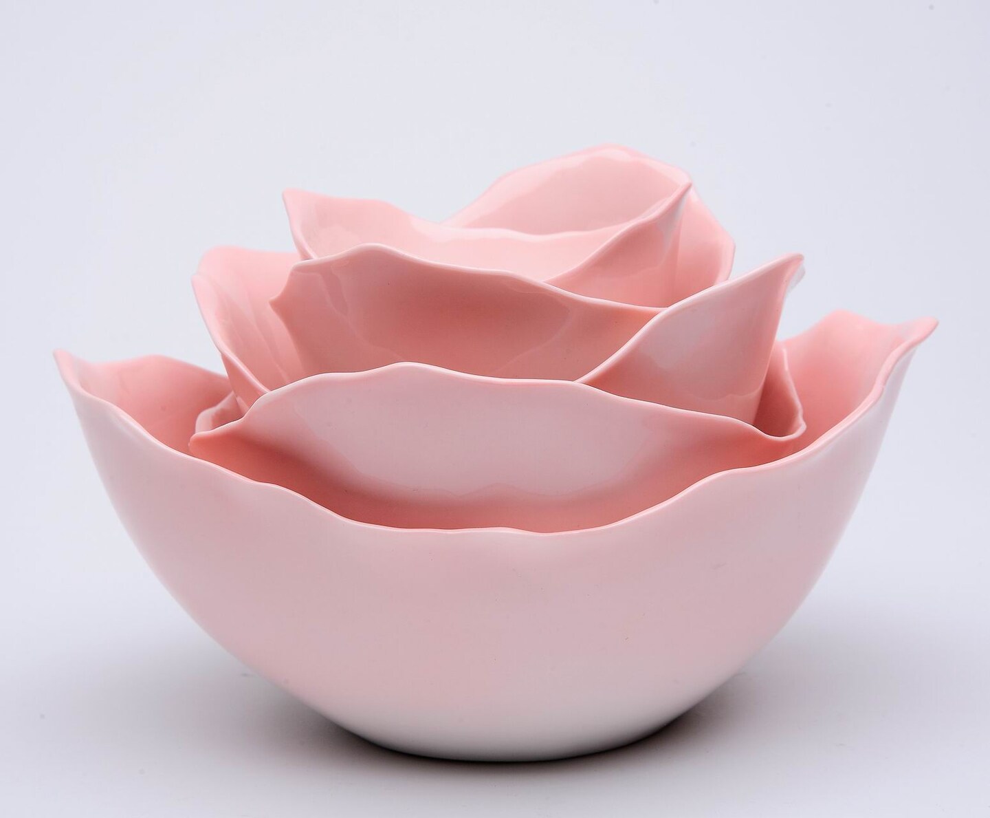 Ceramic Pink Rose Bowl-Set Of 5, Home D&#xE9;cor, Gift for Her, Gift for Mom, Kitchen D&#xE9;cor, Valentine&#x2019;s Day D&#xE9;cor, Romantic Wedding D&#xE9;cor