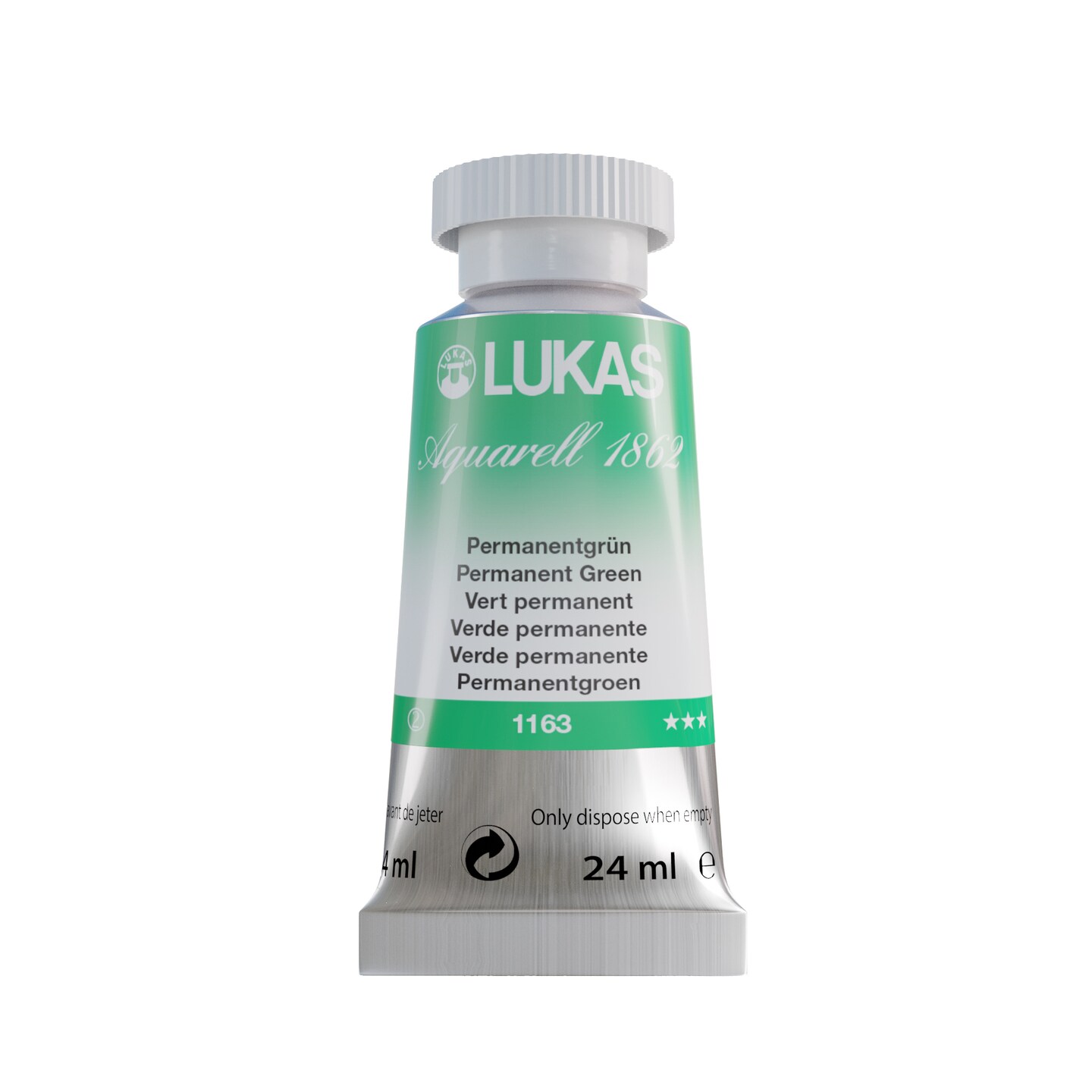 LUKAS 1862 Aquarell Artists' Watercolor Tubes, 24ml - Vibrant Professional Grade Watercolor Paint - Easy-to-Wet, Intense Color, Long-lasting - Ideal for Professional Watercolorists