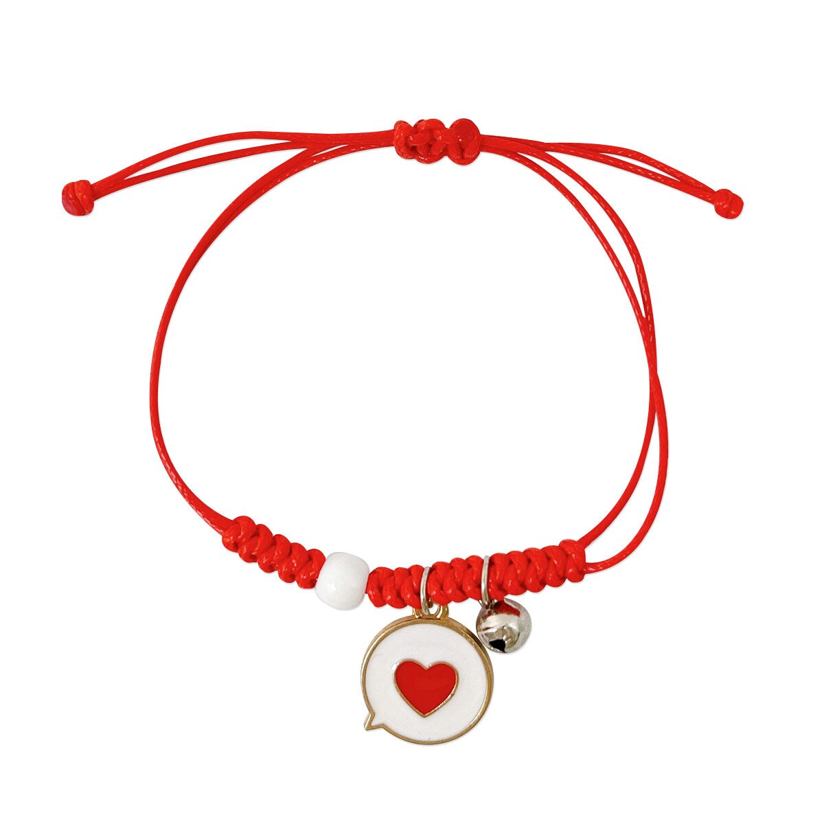 Wrapables Friendship Beaded Enamel Charm Bracelet, Heart