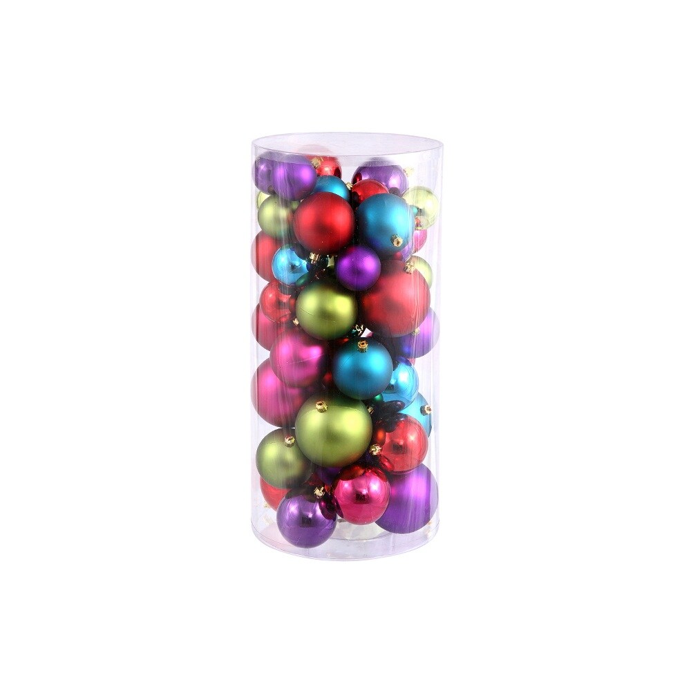 Northlight Jewel Tone Shatterproof Christmas Ball Ornaments - 2.25" to 4" (100mm) - Multi - 50ct