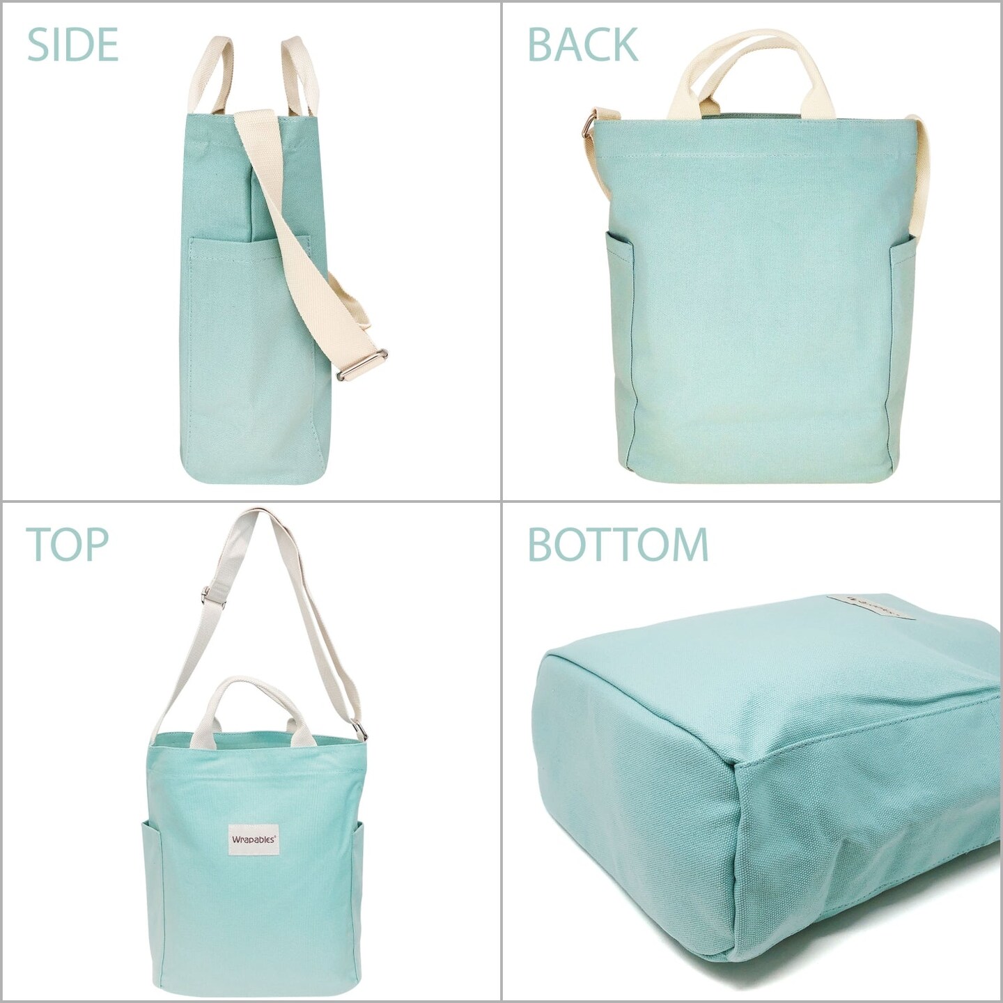 Wrapables Canvas Tote Bag for Women, Casual Cross Body Shoulder Handbag