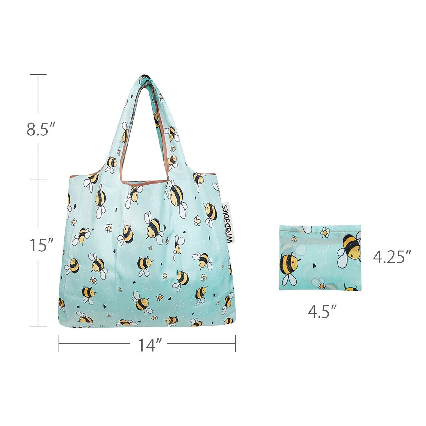 Wrapables Small Foldable Tote Nylon Reusable Grocery Bags