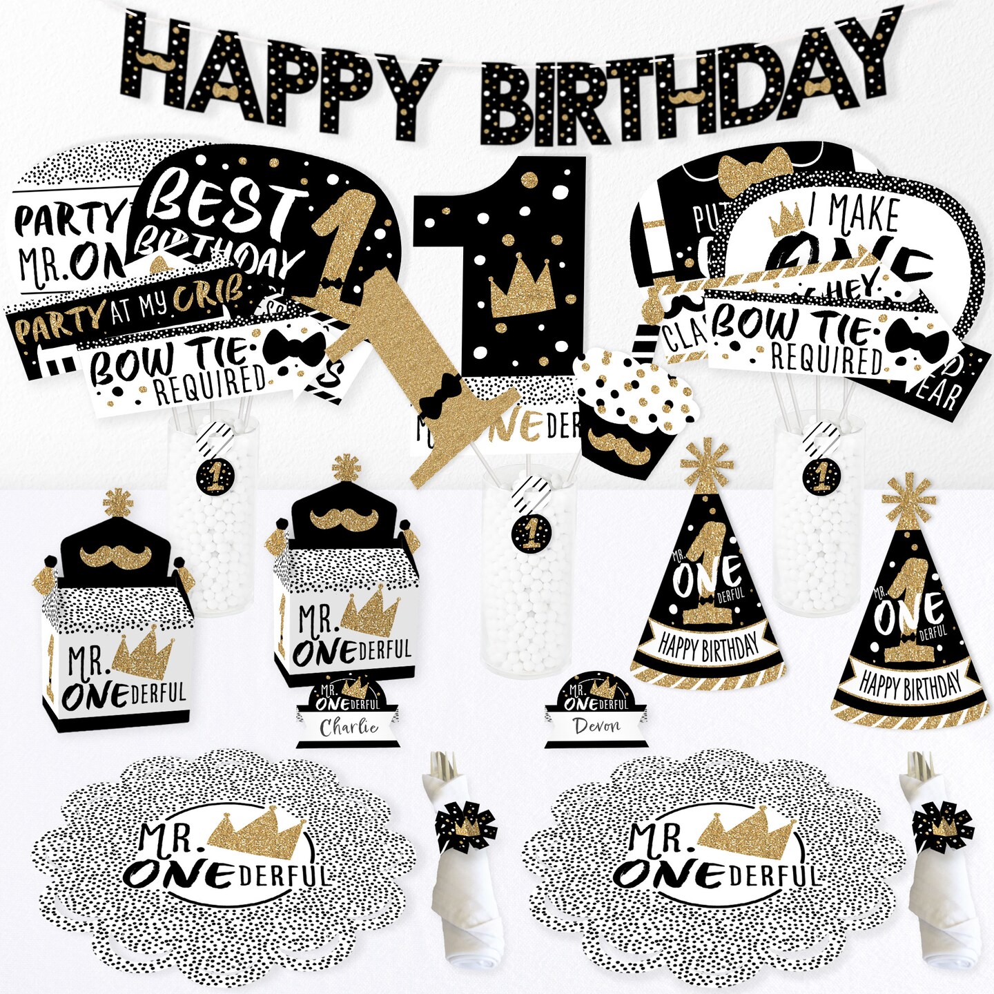 Mr Onederful Birthday Favor Bags