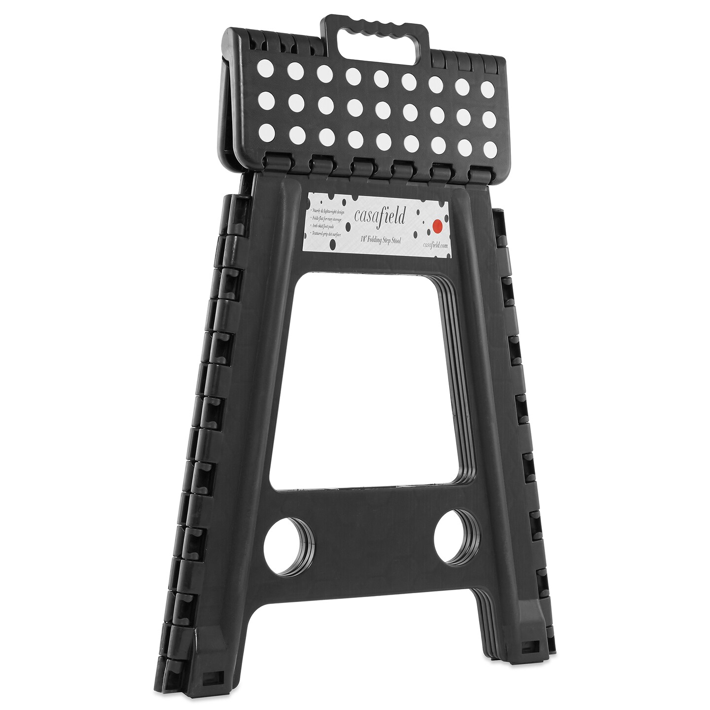 Casafield Folding Step Stools with Handle (Set of 2) - Portable Collapsible Small Plastic Foot Stool - Use in the Kitchen, Bathroom and Bedroom