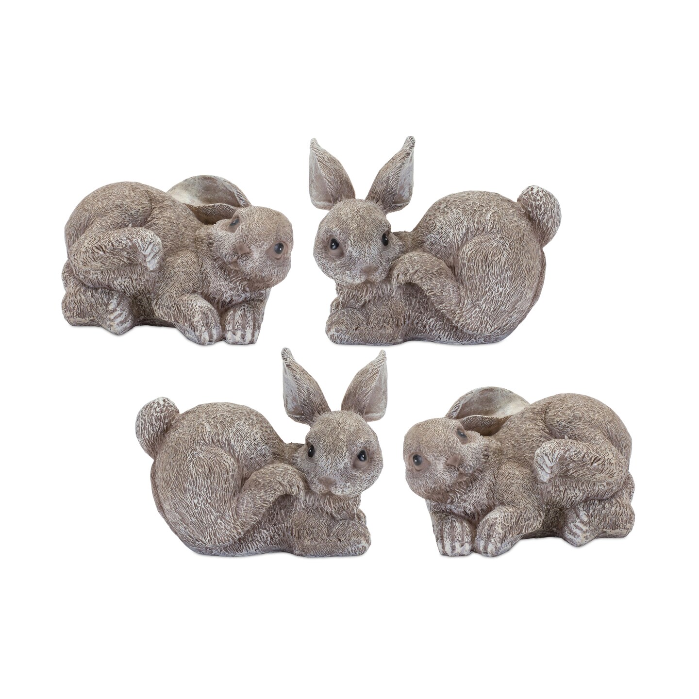Melrose Set of 4 Sitting Bunny Tabletop Figurines 4&#x22;