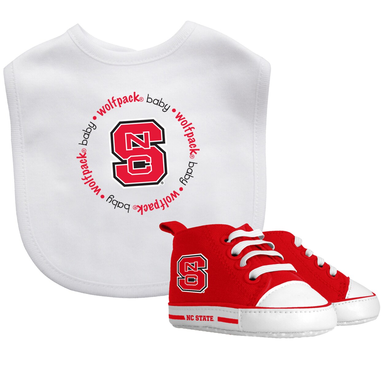 Baby Fanatic   2 Piece Bid and Shoes - NCAA NC State Wolfpack - White Unisex Infant Apparel