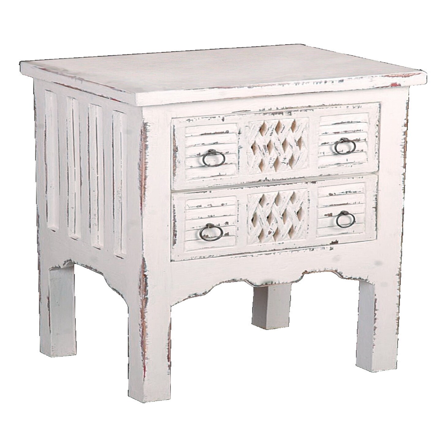 The Hamptons Collection 28.5&#x201D; Whitewashed Cottage End Table