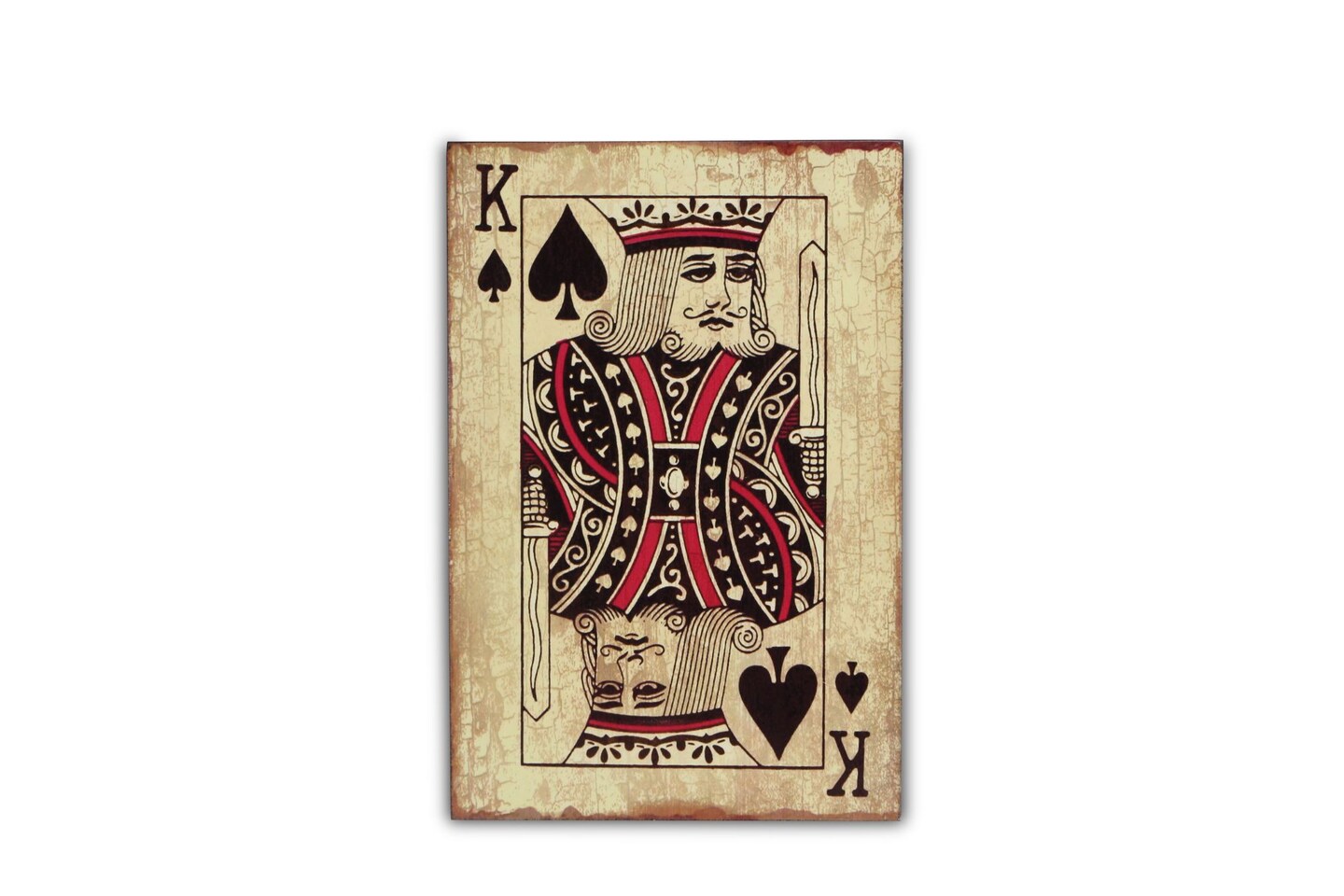 Contemporary Home Living 23.5&#x22; Red and Black Ace of Spades Handmade Rectangular Wall Sign