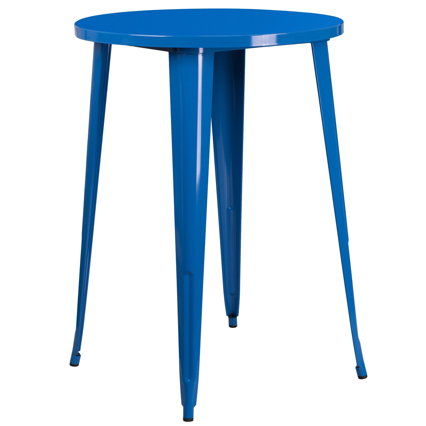 Emma and Oliver Commercial Grade 30&#x22; Round Metal Indoor-Outdoor Bar Table Set, 2 Backless Stools