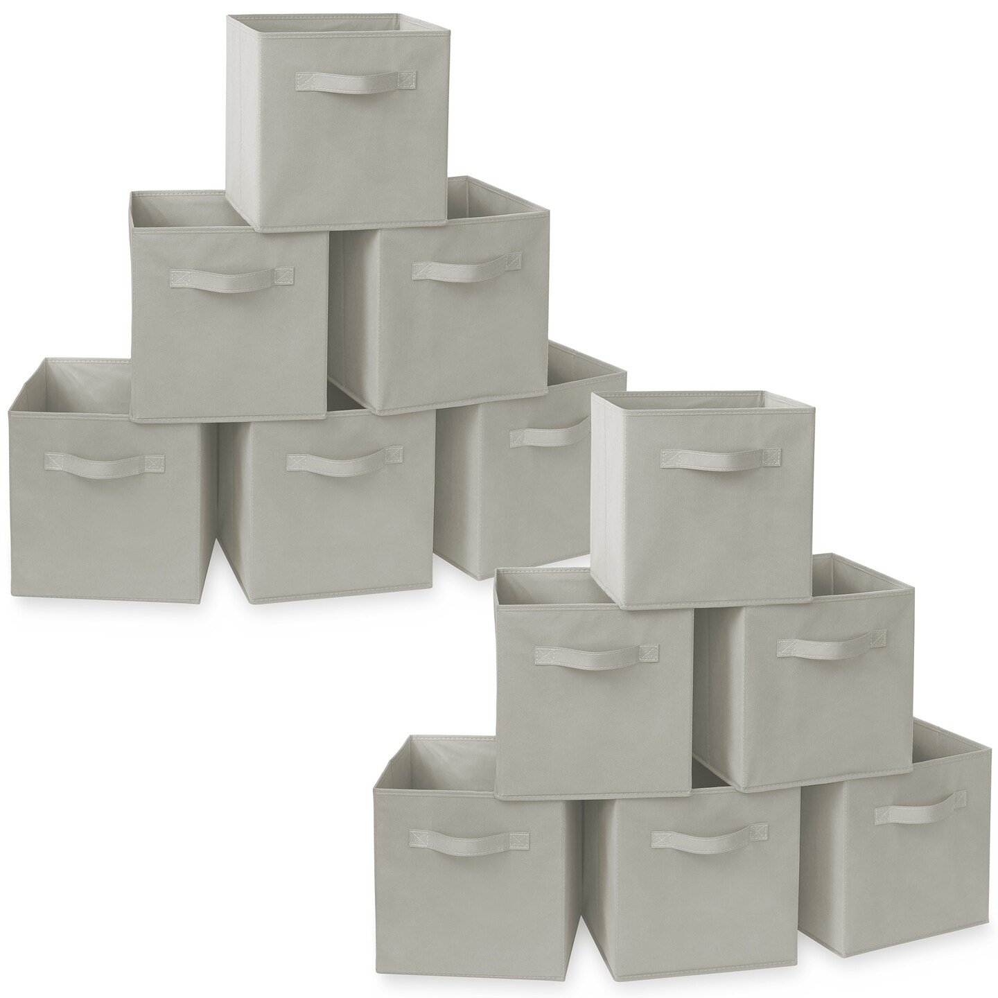 Casafield Set of 12 Collapsible Fabric Cube Storage Bins - 11" Foldable Cloth Baskets for Shelves, Cubby Organizers & More