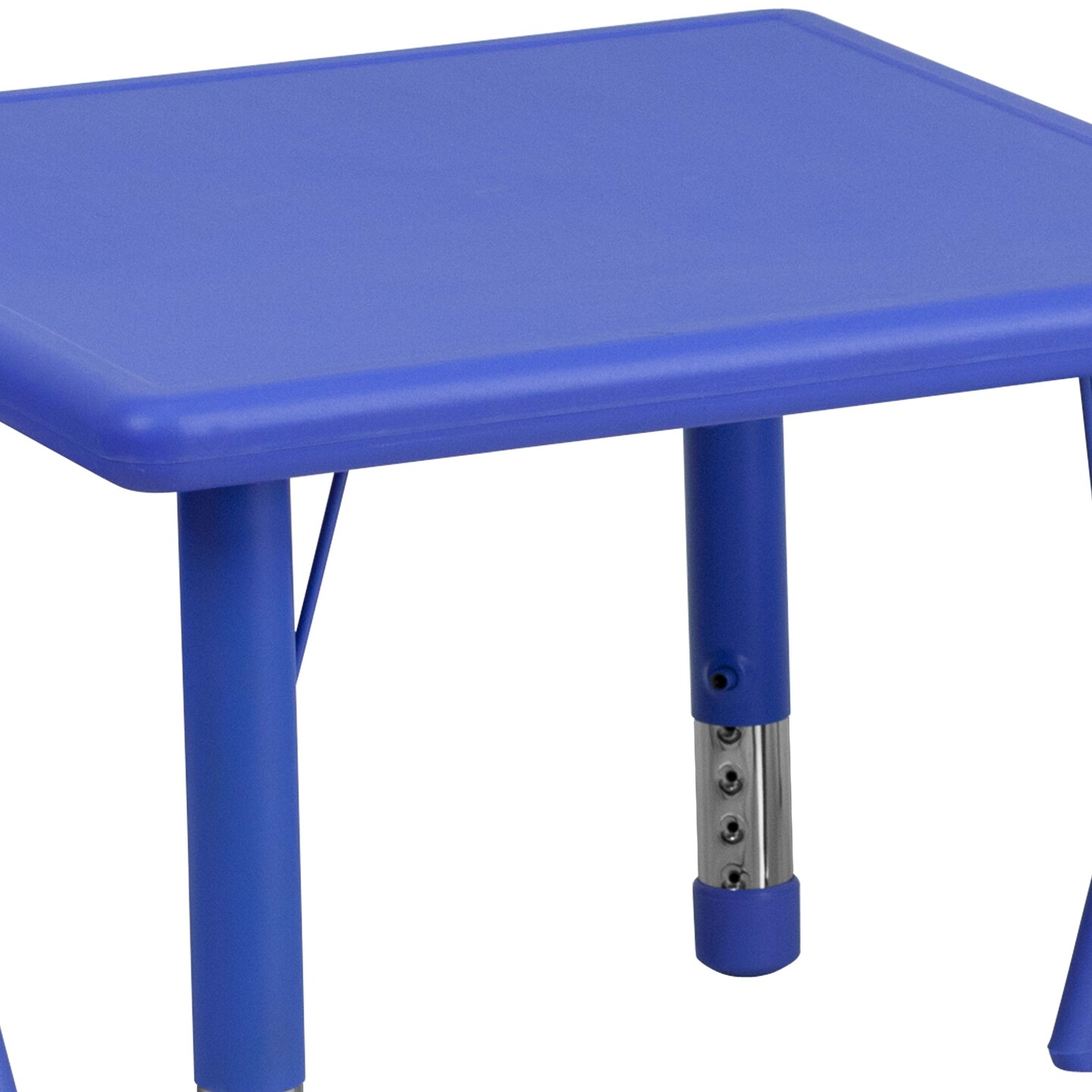 Emma and Oliver 24" Square Plastic Height Adjustable Activity Table Set with 2 Chairs