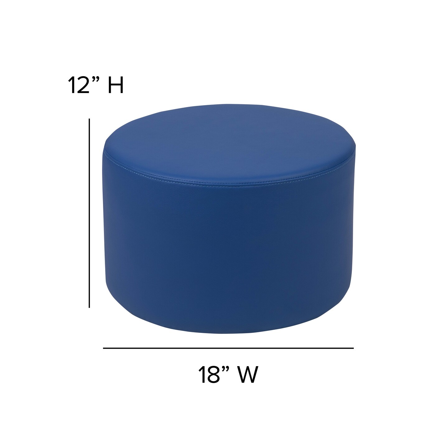 Emma and Oliver Soft Seating Flexible Circle Backless Chair for Classrooms - 12&#x22; Seat Height