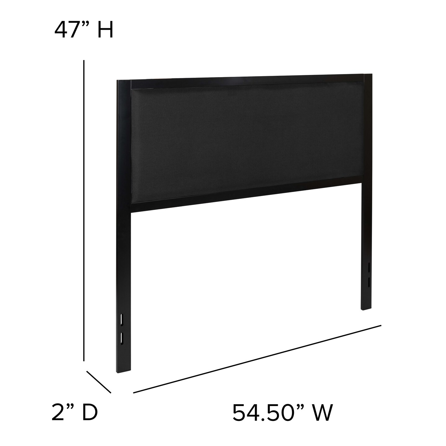 Merrick Lane West Avenue Headboard Upholstered Headboard With Metal Frame and Adjustable Rail Slots