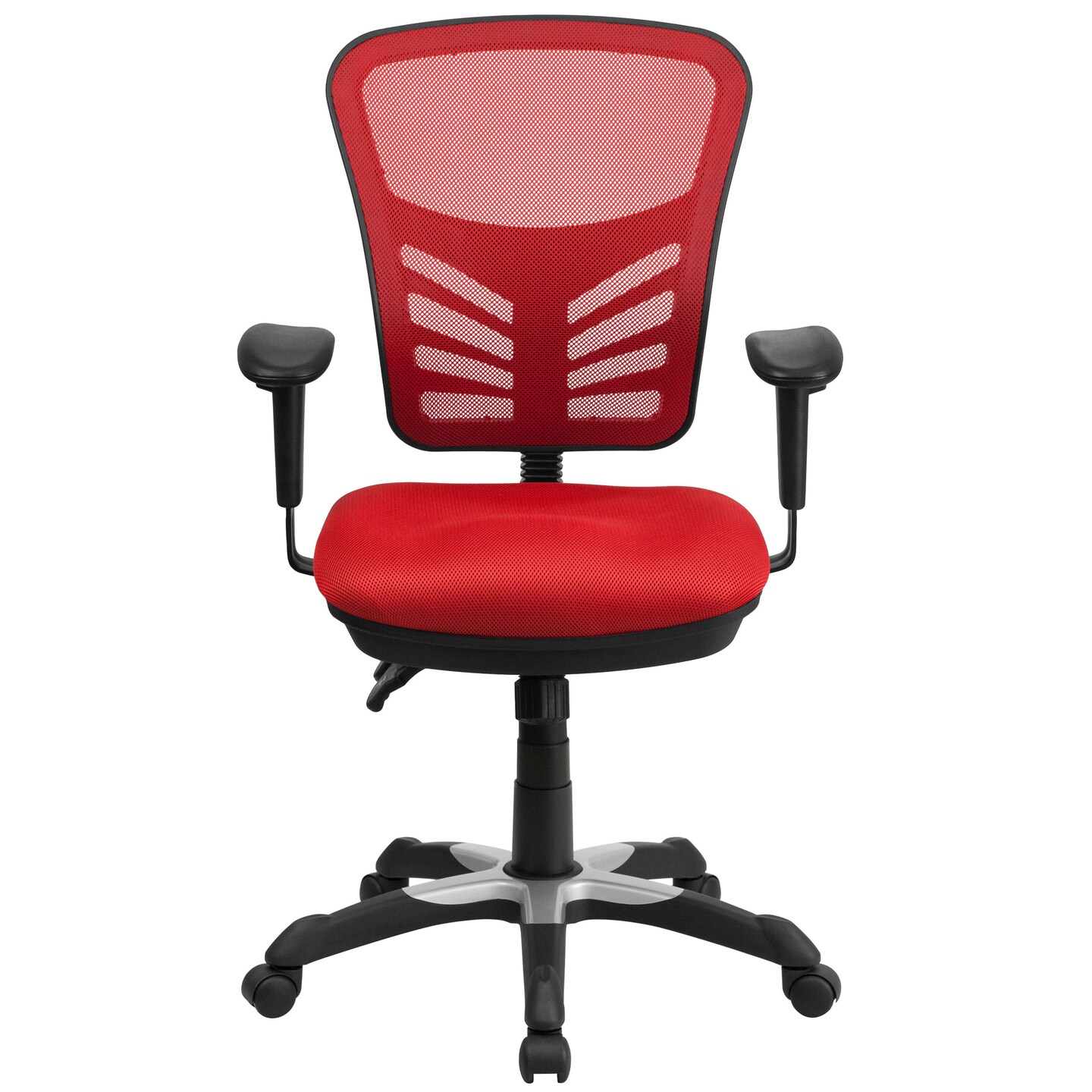 Emma and Oliver Mid-Back Mesh Triple Paddle Swivel Ergonomic Office Chair with Adjustable Arms