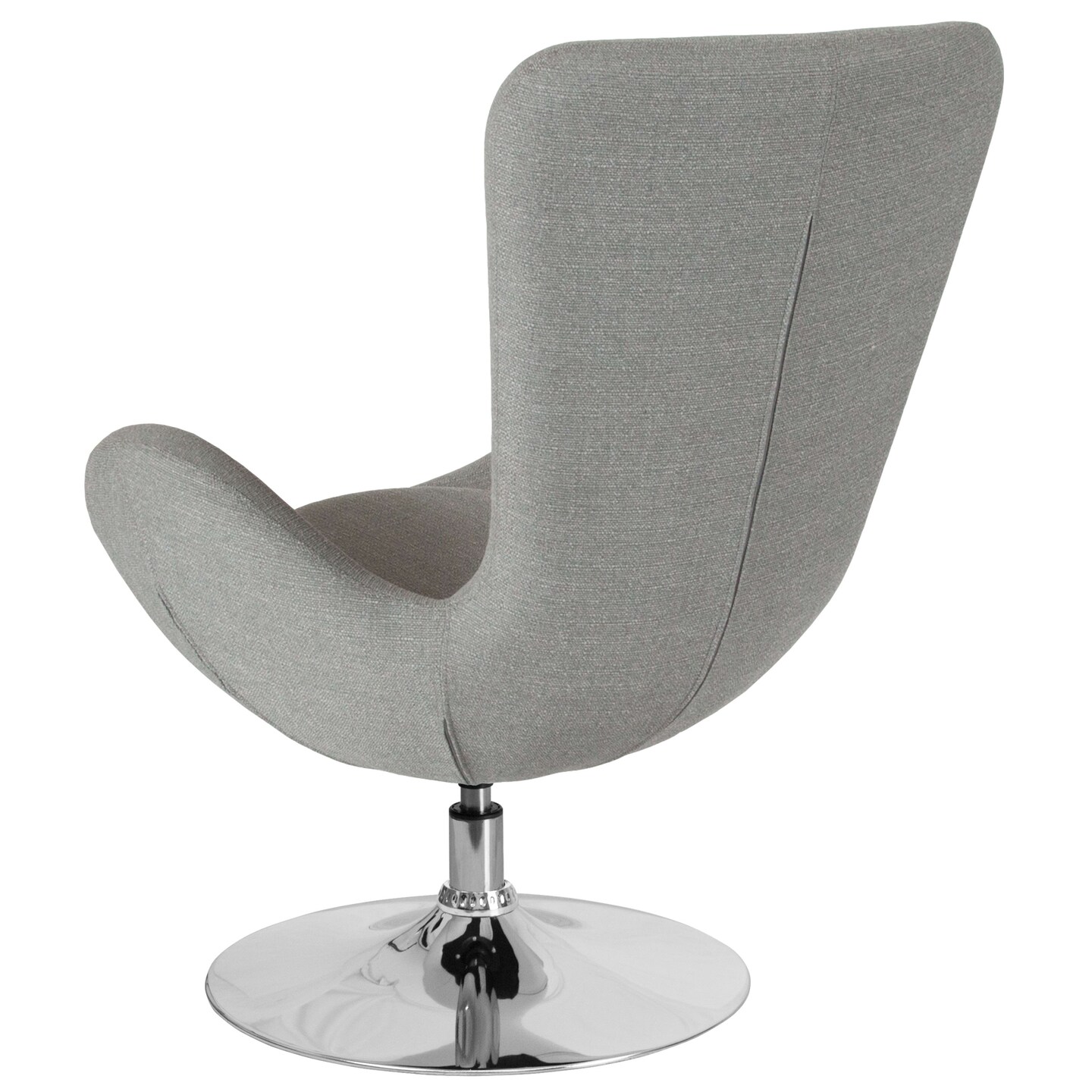 Merrick Lane Soro High-Back Egg Style Lounge Chair With 360° Swivel Metal Base