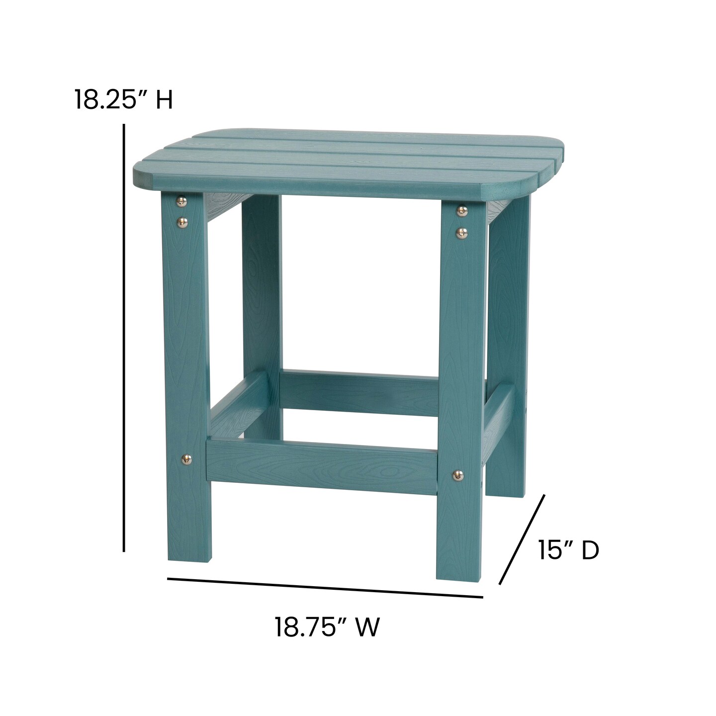 Merrick Lane Riviera Poly Resin Indoor/Outdoor All-Weather Adirondack Side Table