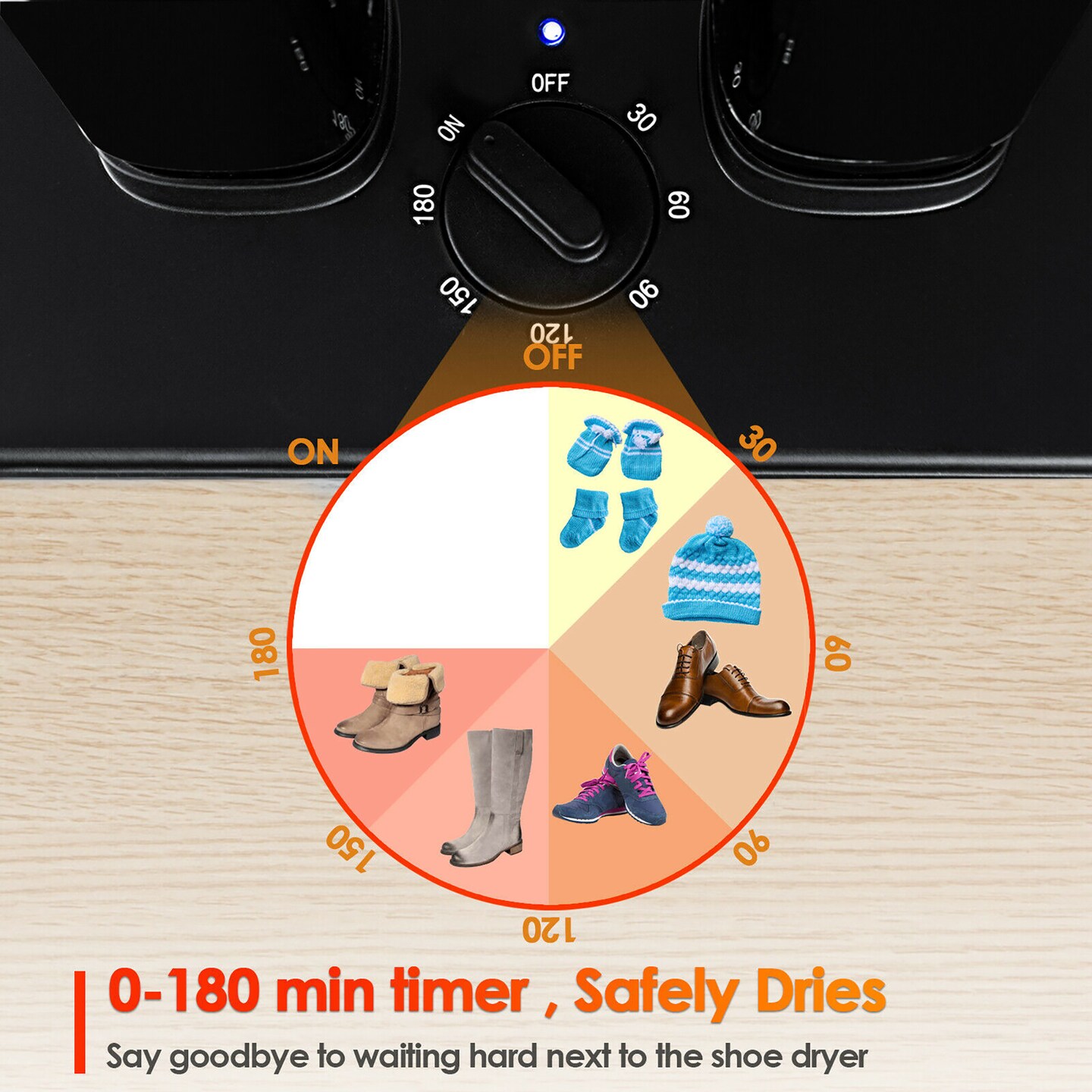 2-Shoe Electric Shoe Dryer with Portable Adjustable Warmer for Boots and  Socks - Costway