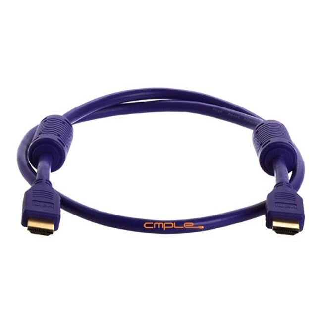 Cmple   - 28AWG High Speed HDMI Cable with Ferrite Cores - Purple - 3FT