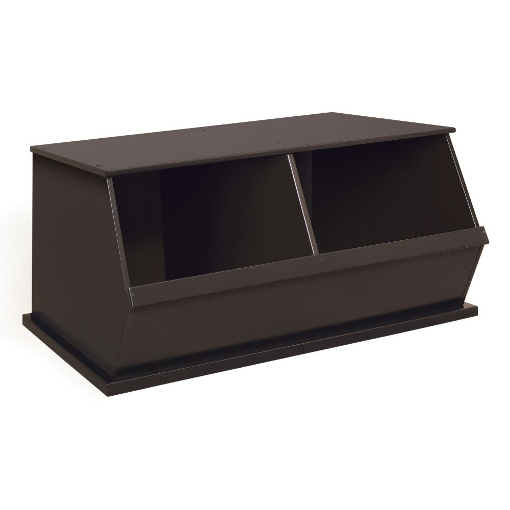 Badger Basket Co. Two Bin Stackable Storage Cubby - Espresso