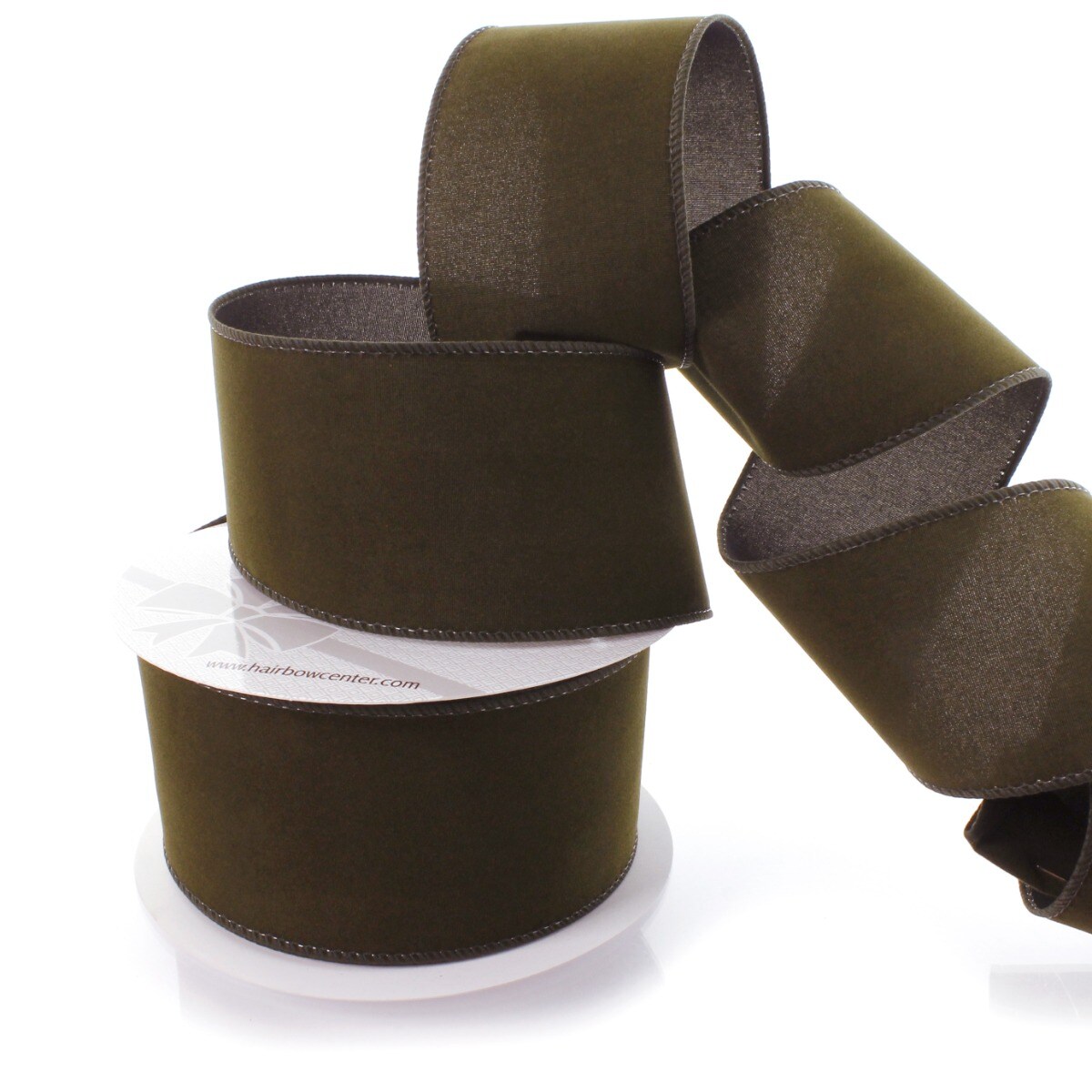 Ribbon Traditions 2.5 Wired Suede Velvet Ribbon Old Gold - 25
