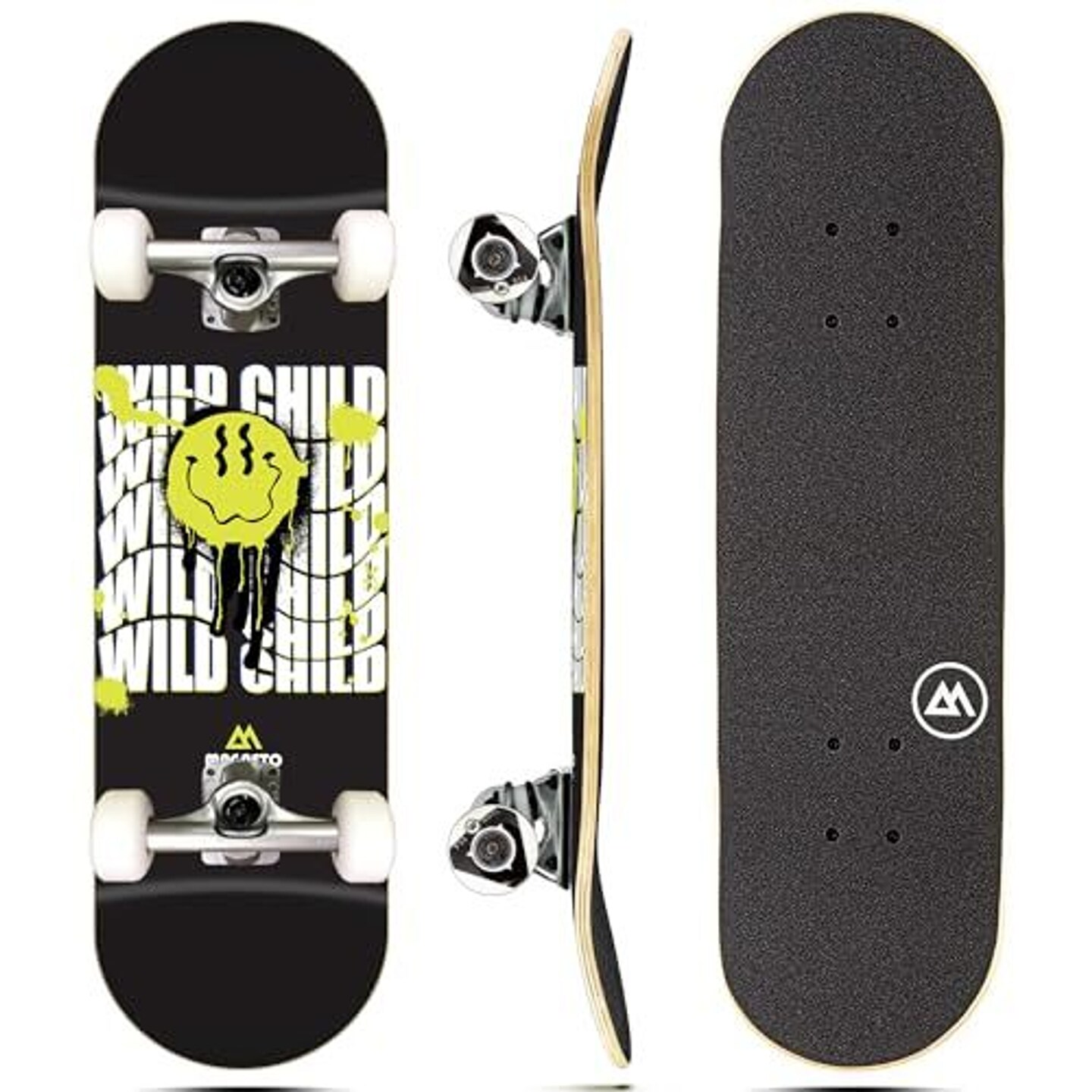 Magneto Complete Skateboard | Maple Wood | ABEC 5 Bearings | Double Kick Concave Deck | Kids Skateboard Cruiser Skateboard | Skateboards for Beginners, Teens &#x26; Adults (Free Stickers Included)
