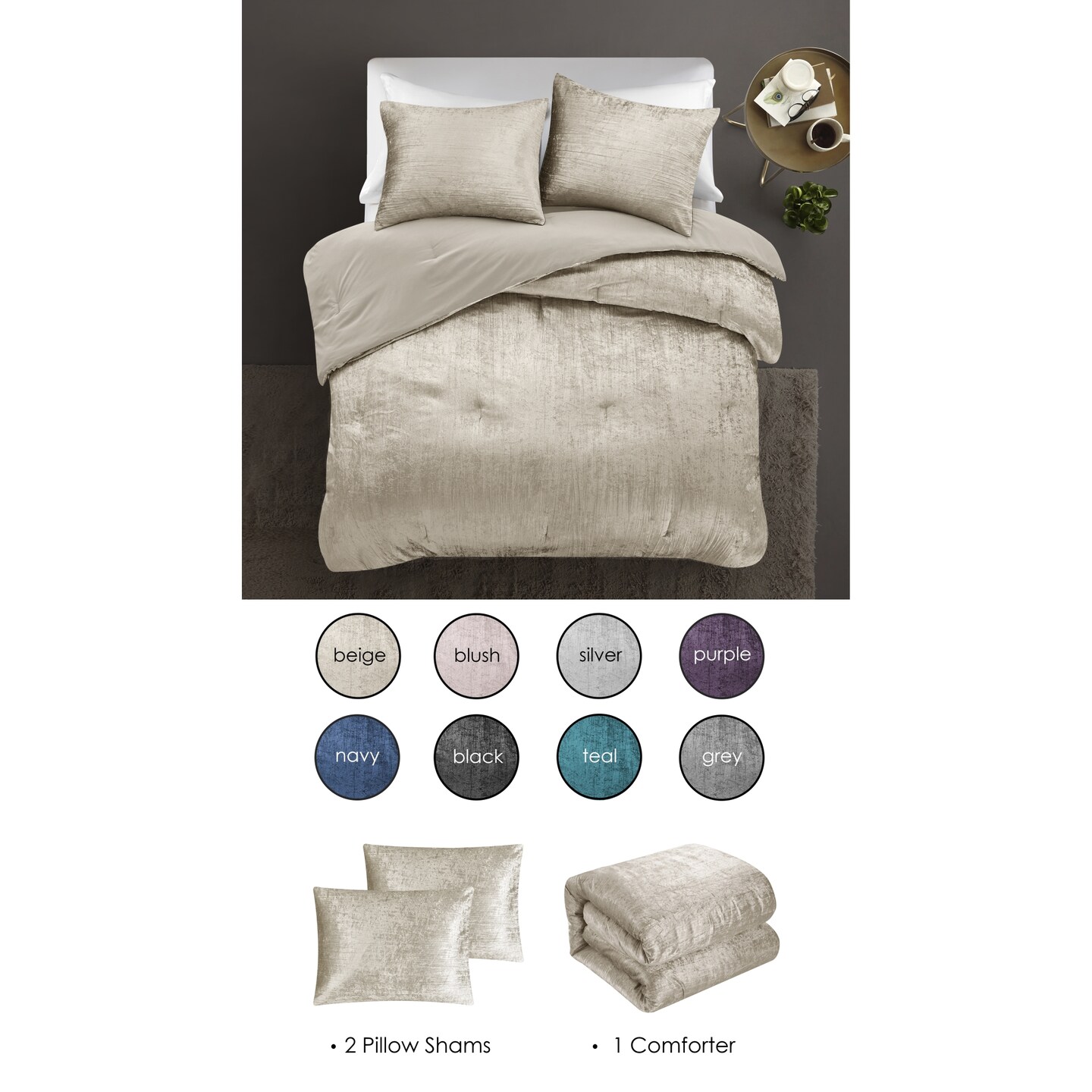 Antwon 3pc Comforter Set With Pillow Shams