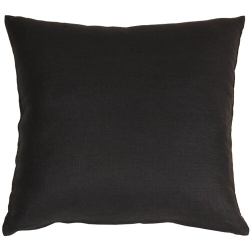 Pillow Decor   - Tuscany Linen Black 17x17 Throw Pillow