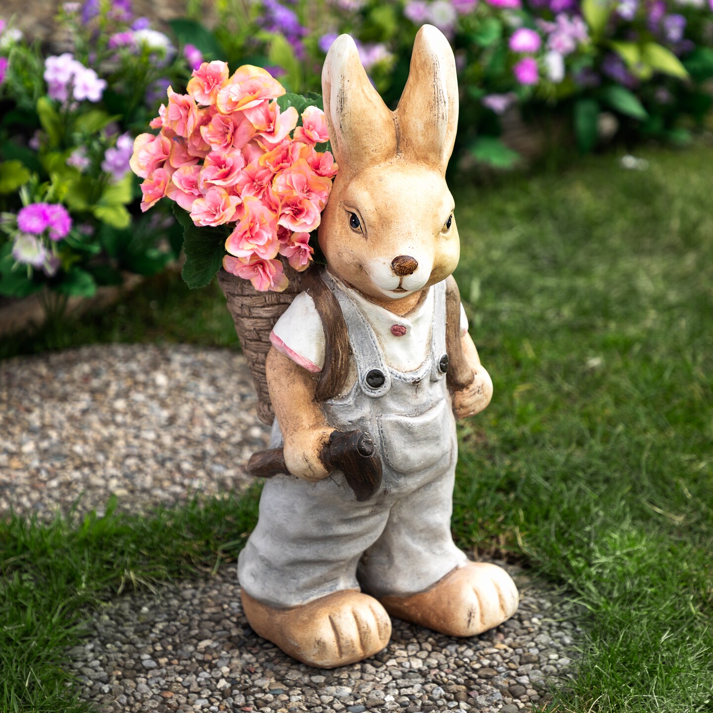 Northlight Boy Rabbit Outdoor Easter Garden Planter - 19.25&#x22;