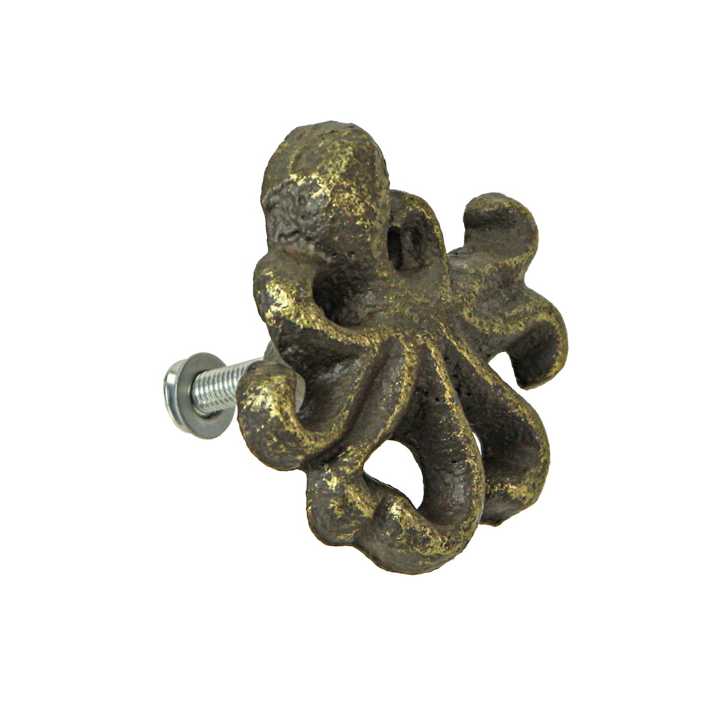 Rustic Cast Iron Octopus Drawer Pull Decorative Cabinet Knob Nautical Set of 6