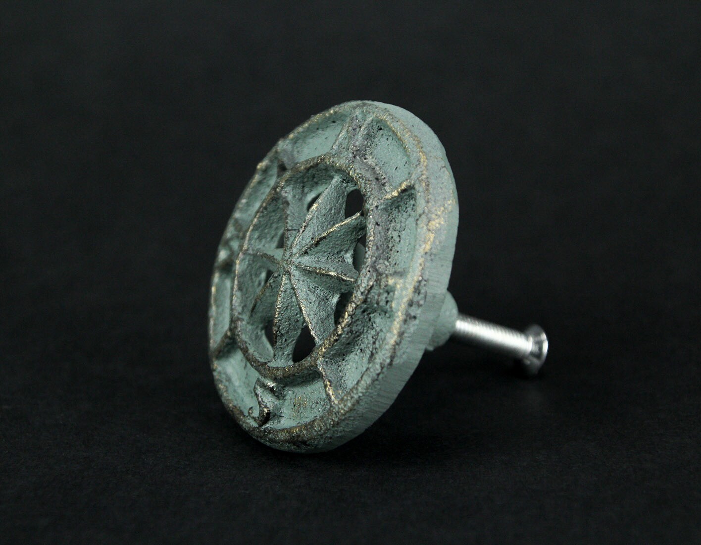 Set of 12 Cast Iron Nautical Compass Rose Cabinet Hardware Knobs Drawer Pulls