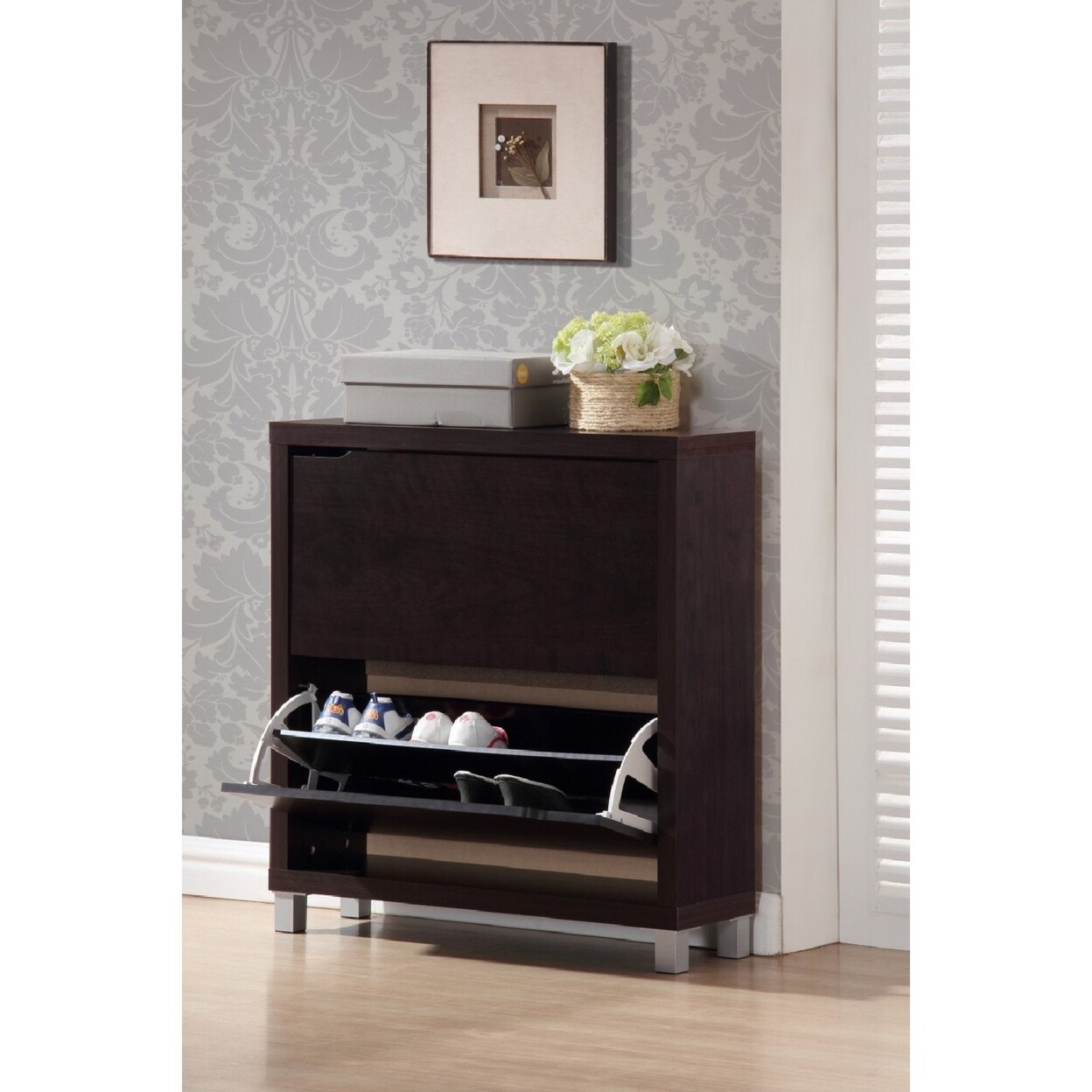 Wholesale Interiors Baxton Studio Simms Dark Brown Modern Shoe