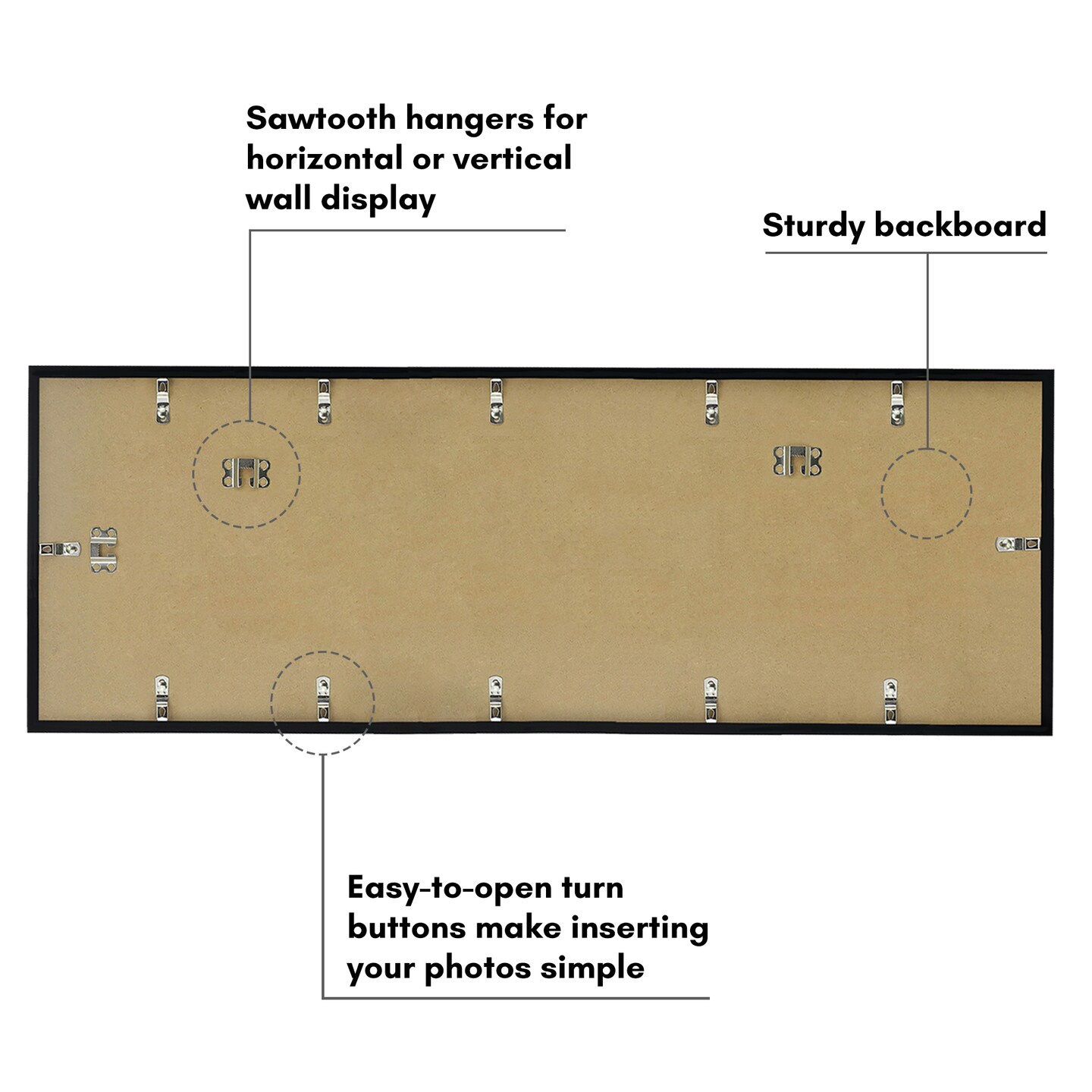 Americanflat Poster Frame - Perfect Frame for Photos and Artwork - Large Picture Frame - Polished Plexiglass - Hanging Hardware with Horizontal and Vertical Display