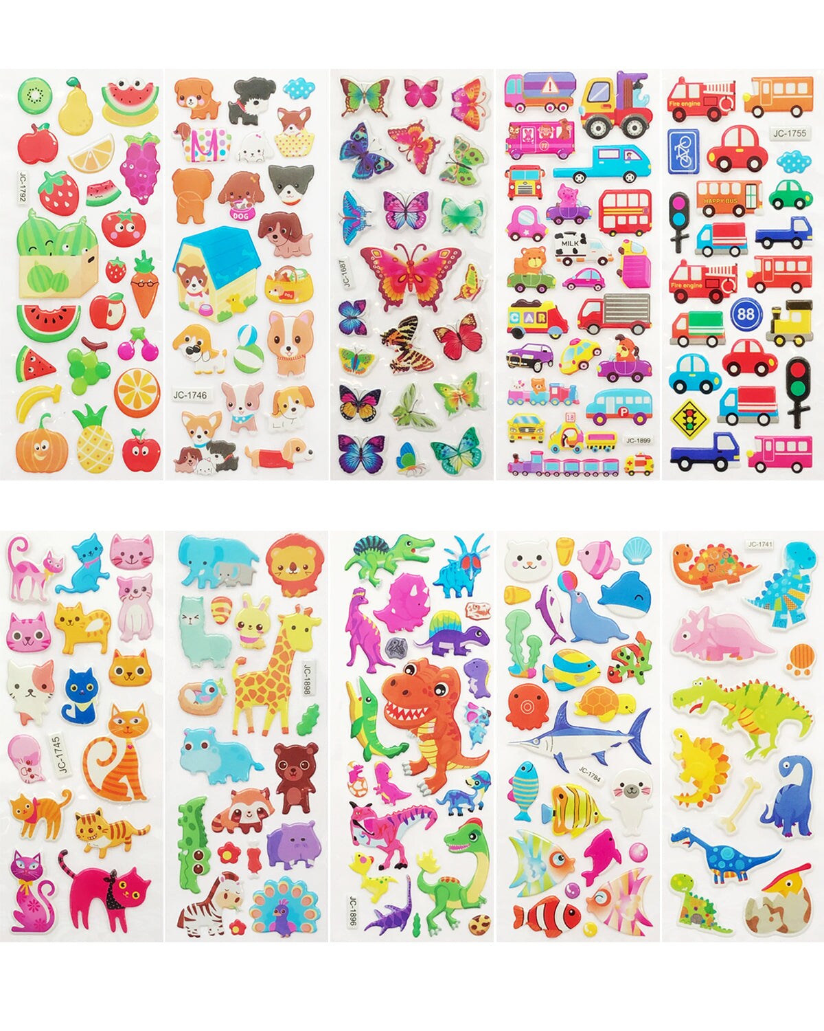 Wrapables 3D Puffy Stickers Bubble Stickers for Crafts & Scrapbooking
