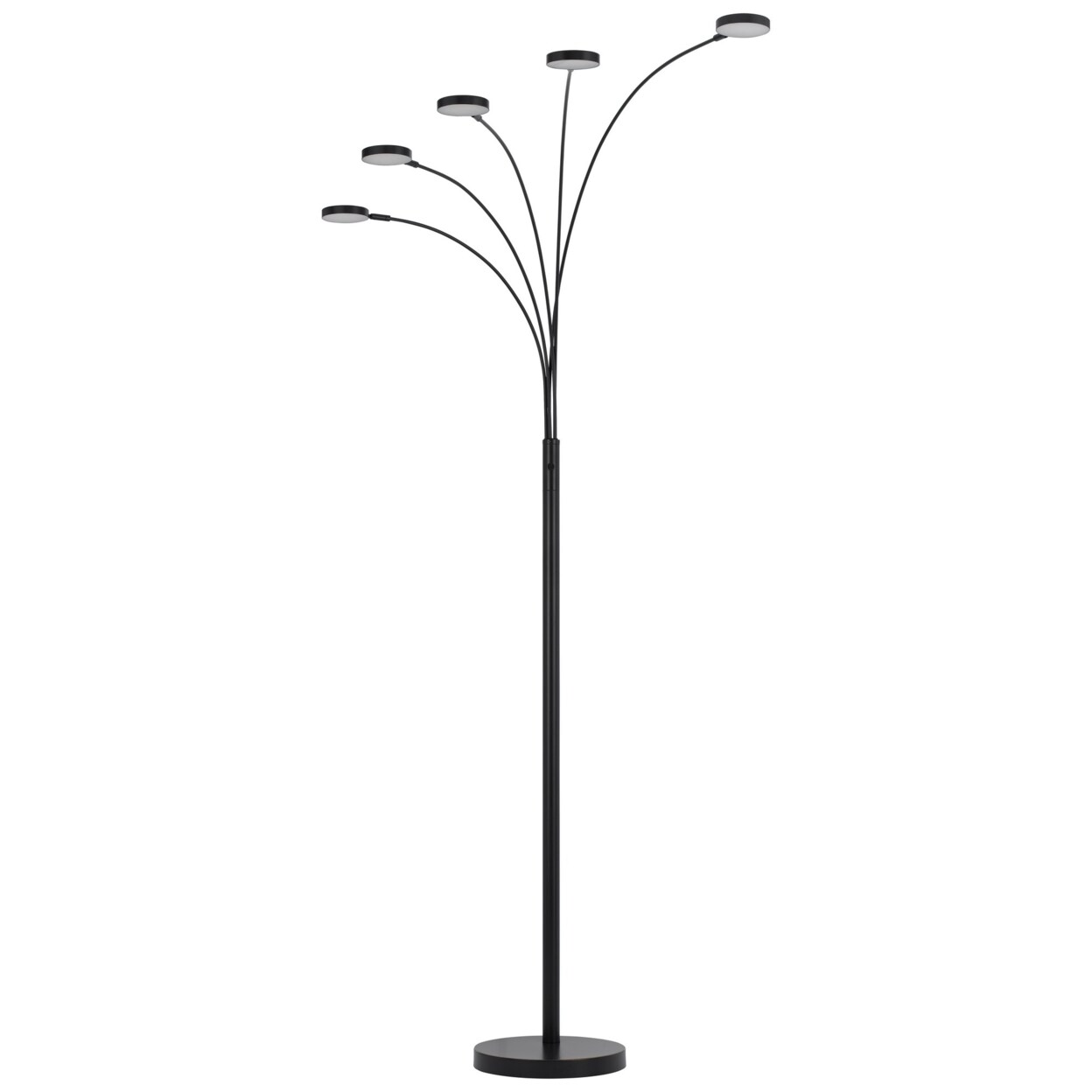 Saltoro Sherpi Chuck 82 Inch Modern Arc Floor Lamp, 5 Puck Lights, Dark Bronze Finish-