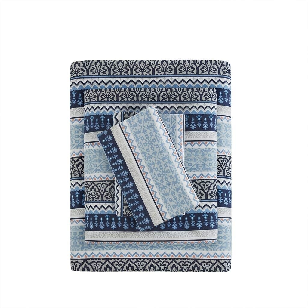 True North by Sleep Philosophy Sheet Set King/Blue Fair Isle