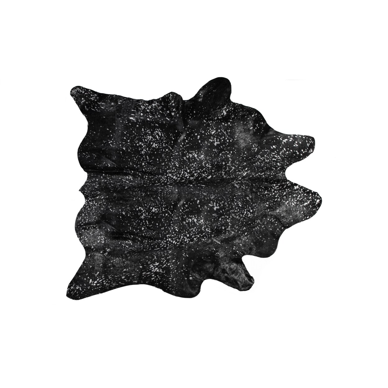 natural SCOTLAND COWHIDE RUG Aprox  6&#x27;X7&#x27; BLACK &#x26; SILVER