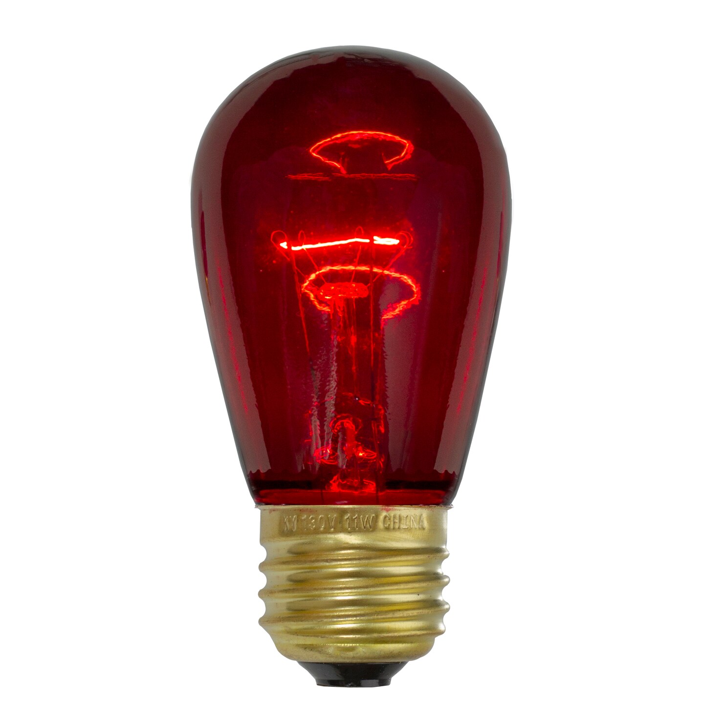 Northlight Pack of 25 Incandescent Red E26 Base Replacement S14 Light Bulbs - 11 Watts