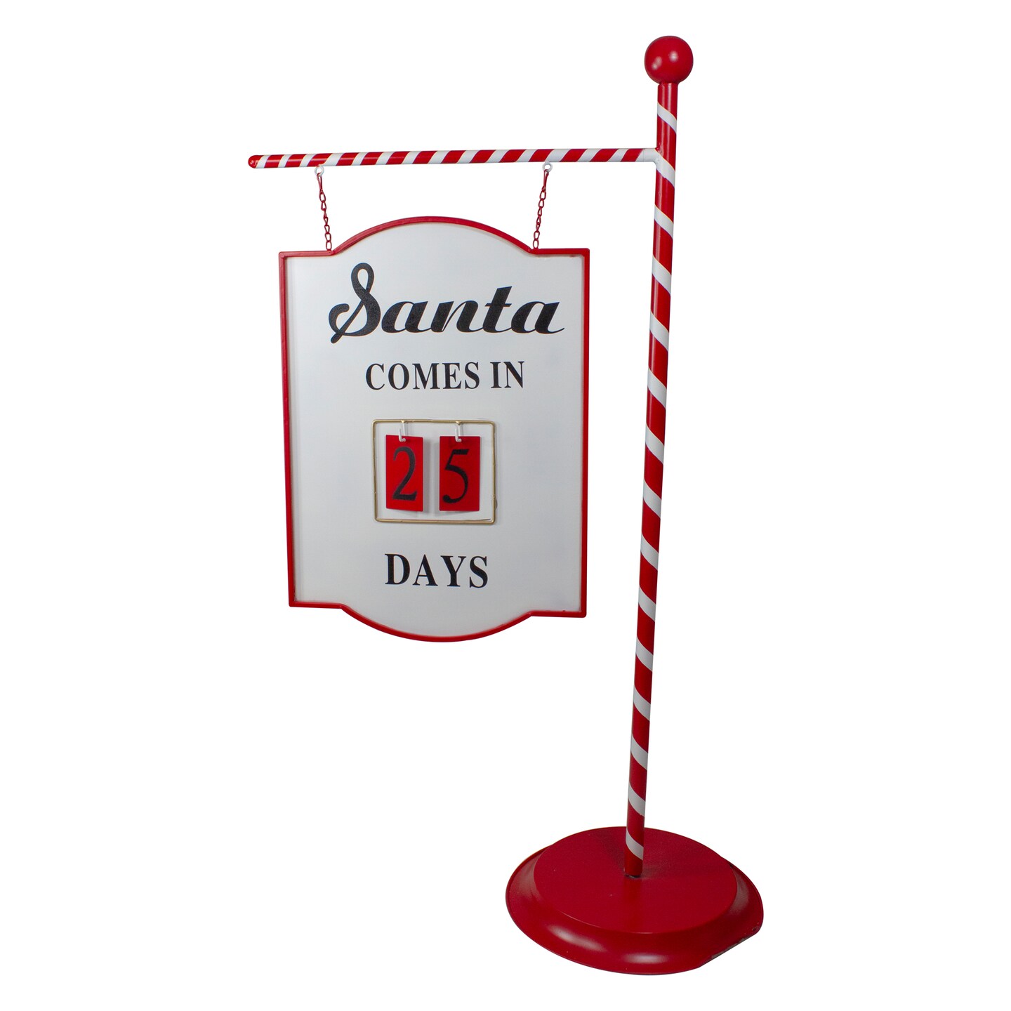 Northlight 53&#x22; Candy Cane Striped Countdown to Christmas Display Sign