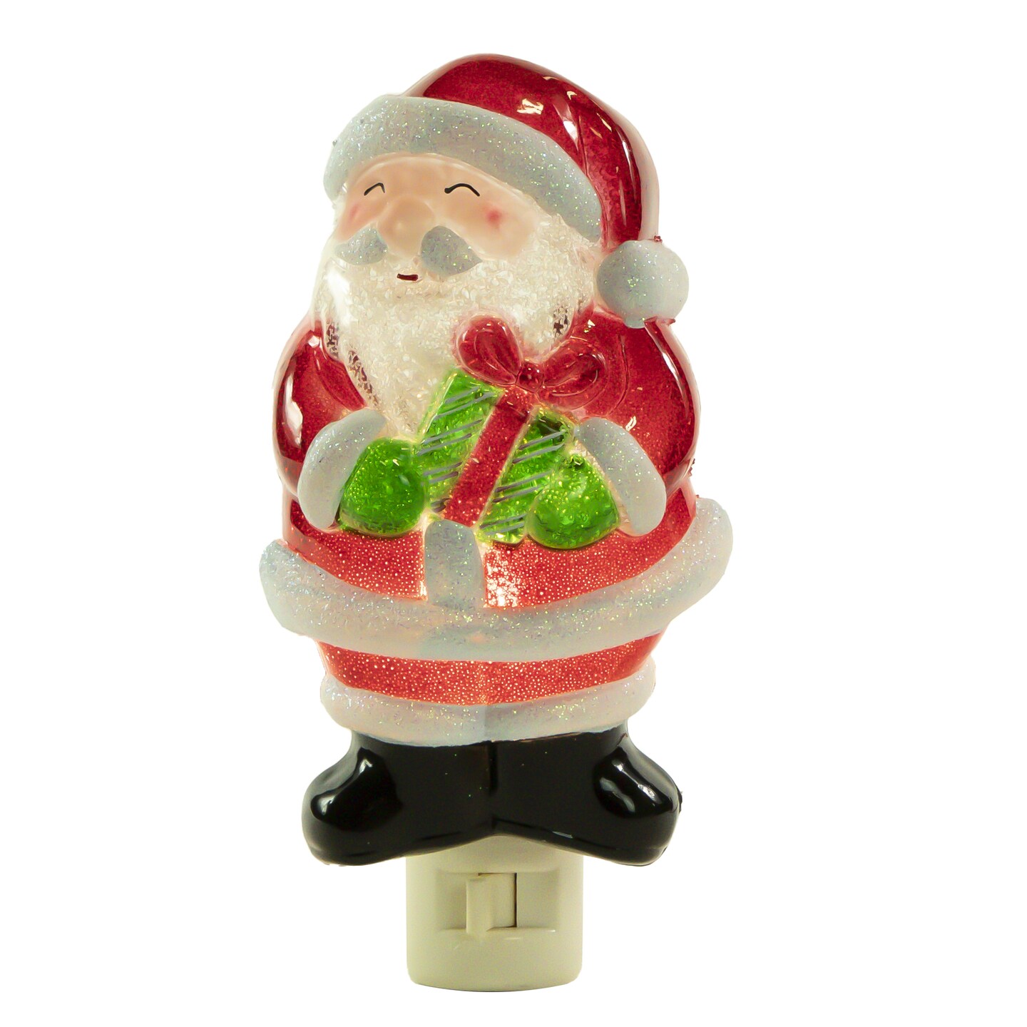 Northlight 6.75&#x22; Santa with Gift Frosted Christmas Night Light