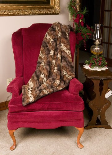 The Hen House Brown and Beige Majestic Animal Print Throw Blanket 50&#x22; x 58&#x22;