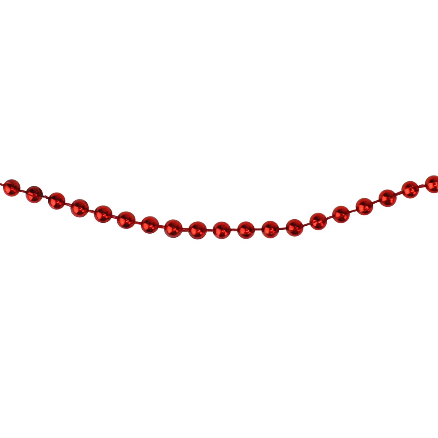 Northlight Metallic Beaded Commercial Christmas Garland - 66&#x27; x .15&#x22; - Red - Unlit