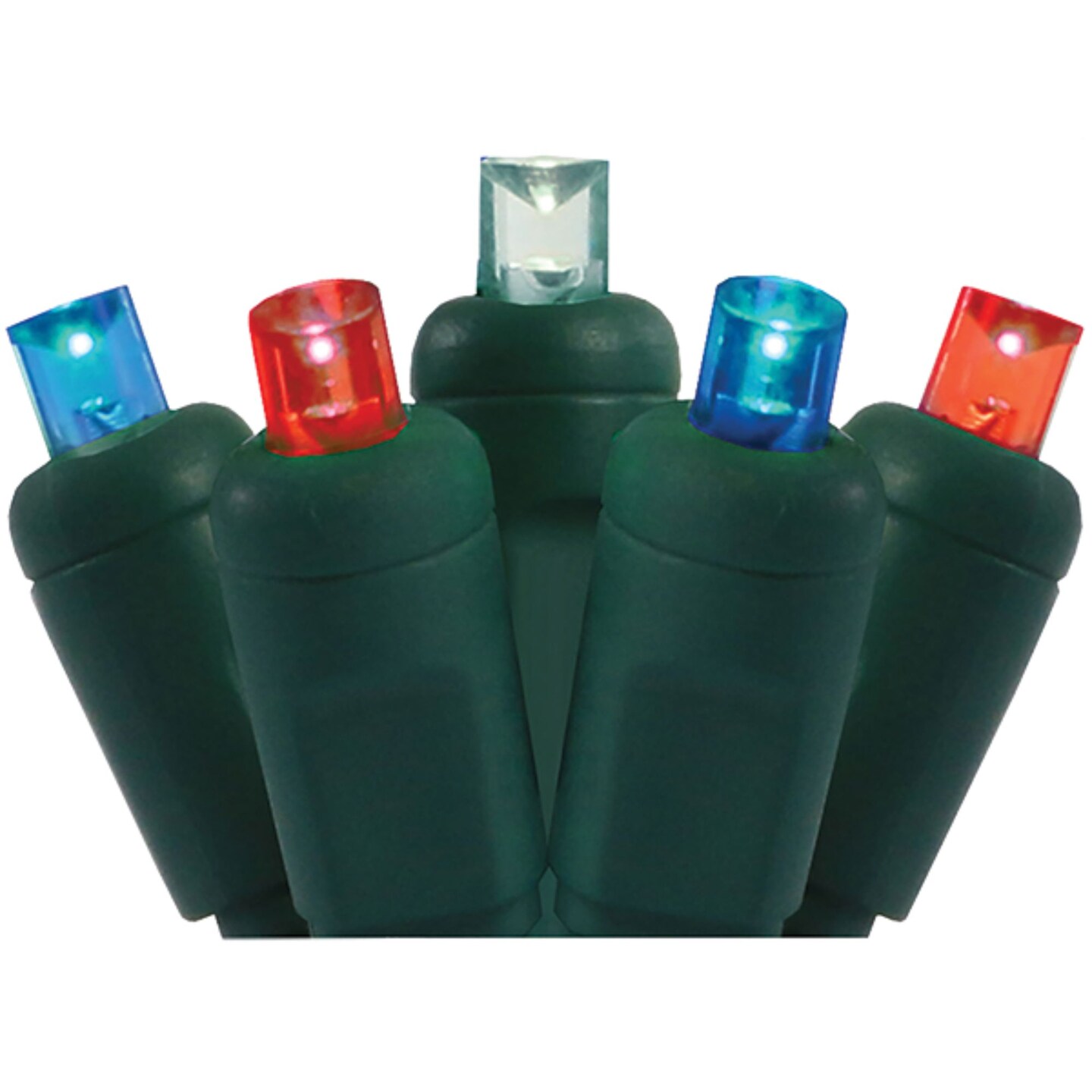 DLIG LED Wide Angle Christmas String Lights - Multi-Color - 12 ft Green Wire - 35ct