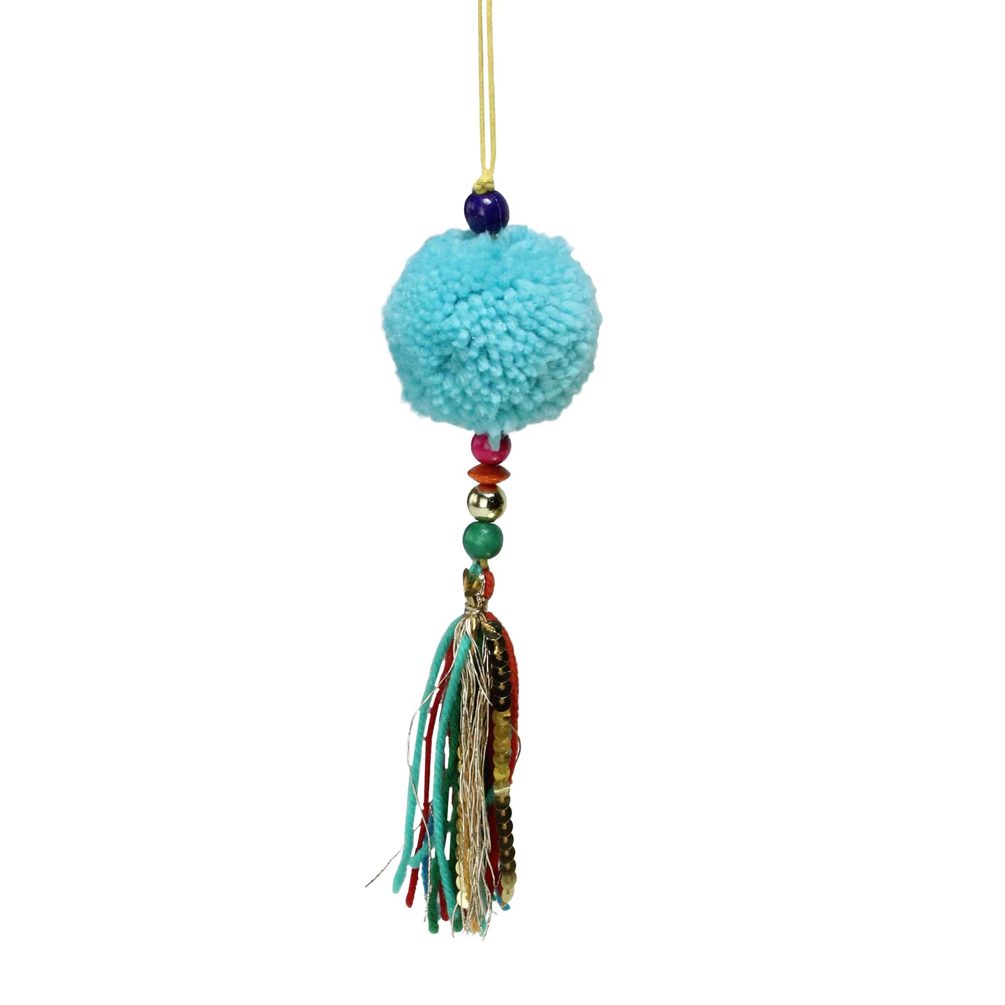 Northlight 8&#x22; Turquoise Blue Dangling Tassel Christmas Ornament