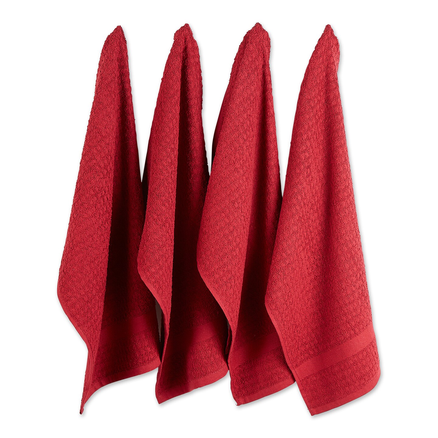 Set of 4 Solid Red Terry Dish Towel, 26