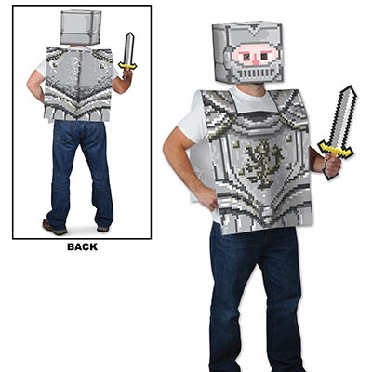 Beistle Pack of 12 Silver 8-Bit Childrens Knight Vest Costume