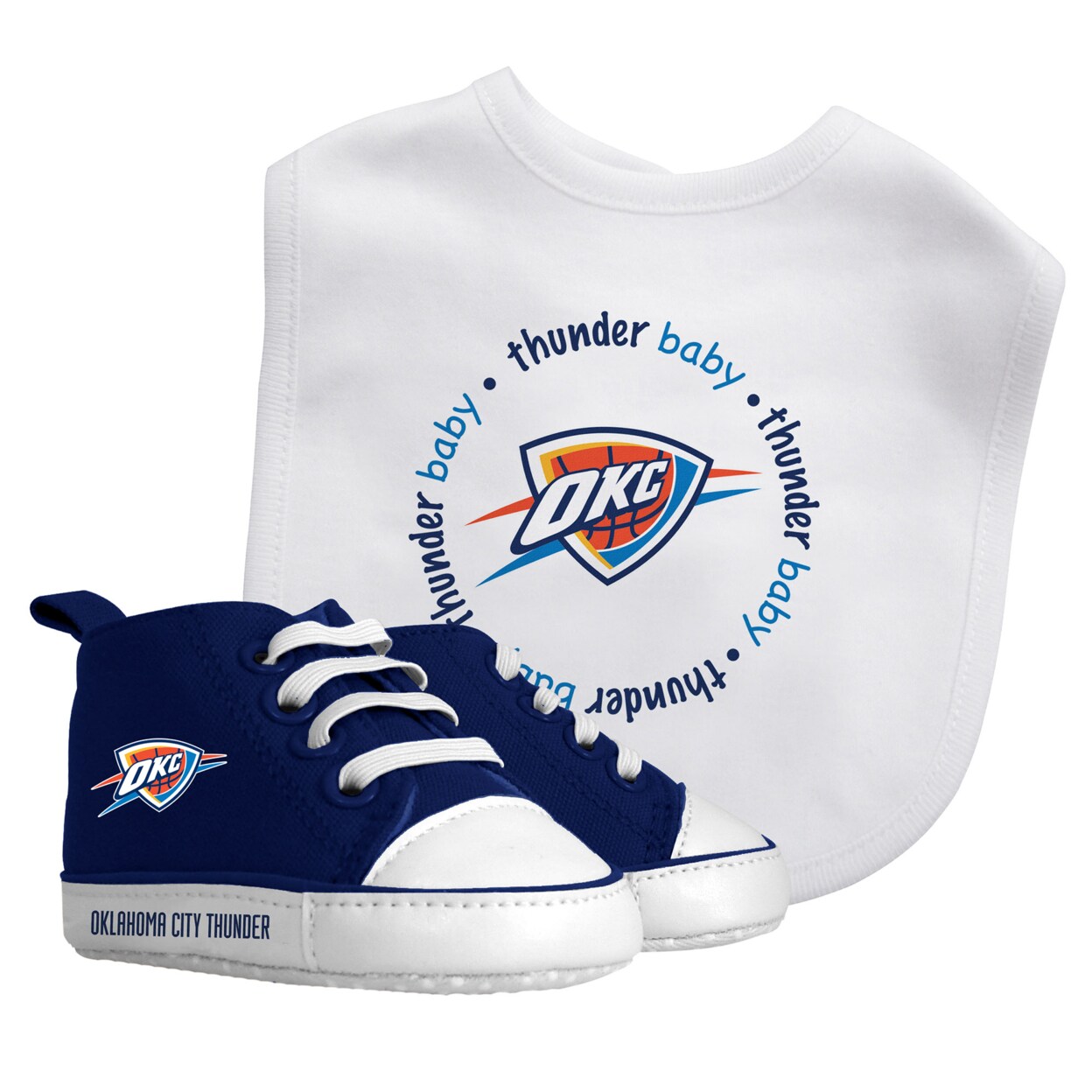 Baby Fanatic   2 Piece Bid and Shoes - NBA Oklahoma City Thunder - White Unisex Infant Apparel