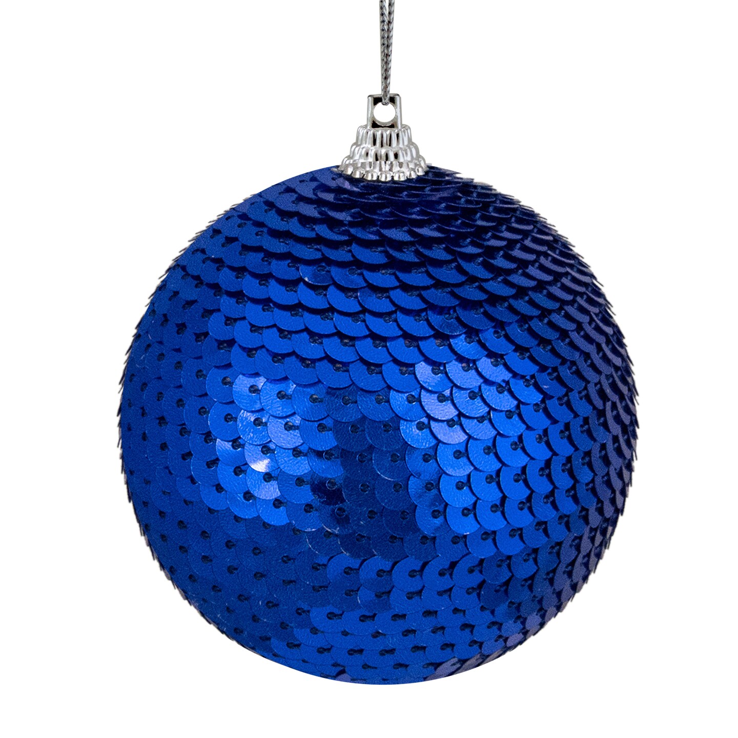 Northlight Blue Sequin Shatterproof Ball Christmas Ornament 3