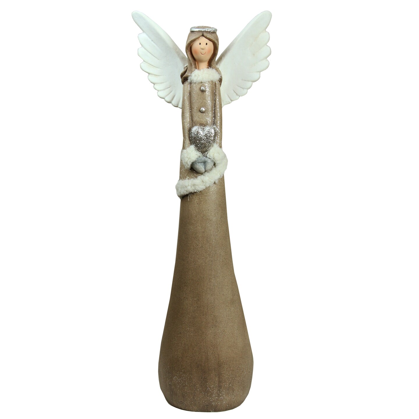 Northlight Angel with Heart Christmas Figurine - 24&#x22; - Brown and White