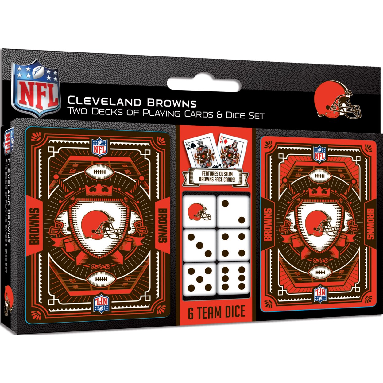 MasterPieces Officially Licensed NFL Cleveland Browns Playing Cards - 54  Card Deck for Adults