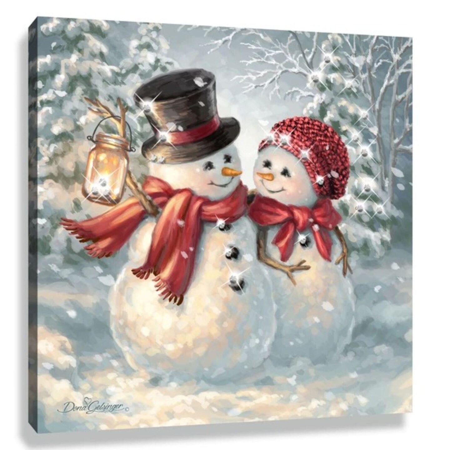 Glow Decor White and Red Snow Much In Love Pizazz Print Framed Christmas Wall Decor 10&#x22; x 10&#x22;